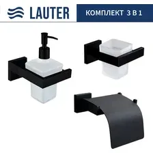 Набор аксессуаров для ванной Lauter 21SH71062  21SH71092  21SH71102 (Matt Black, 3 предмета)