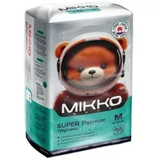 Трусики-подгузники Mikko Bear Super Premium M 6-10 кг (62 шт)