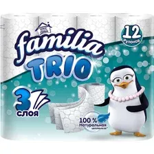 Туалетная бумага Familia Трехслойная (12 шт, белый)