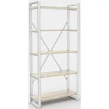Стеллаж Hype Mebel Стандарт-2 50x200 (белый/древесина белая)