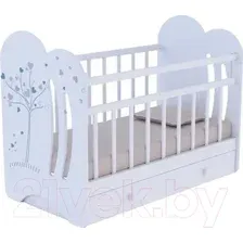 Детская кроватка VDK Wind Tree с маятником и ящиком (белый)