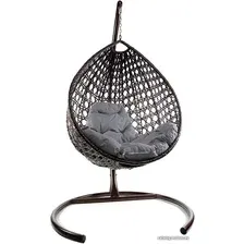 Подвесное кресло M-Group Капля Люкс 11030209 (коричневый ротанг/серая подушка)