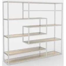 Стеллаж Hype Mebel Зиг-Заг 200x150 (белый/древесина белая)