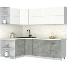 Кухонный модуль Интерлиния Мила Матте 1.5x2.4 А (белый/керамика/опал светлый)
