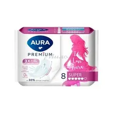 Прокладки женские AURA Premium Super, 8 шт