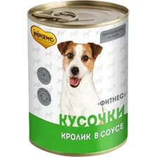Консервированный корм для собак Мнямс Фитнес кусочки в соусе с кроликом 400 г