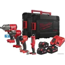 Набор электроинструмента Milwaukee ONEFHIWF34-0X (гайковерт, винтоверт, фонарь, 3 АКБ, кейс)