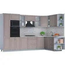 Готовая кухня Интерлиния Мила Шато 1.88x3.2 ВТ правая (луна/луна/бискайская сосна)