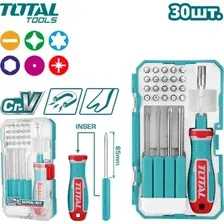 Набор отвертка с битами Total TACSD30306 (30 предметов)