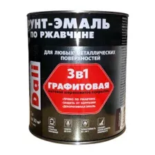 Грунт-Эмаль по ржавчине Графитовая Dali 3 в 1 коричневый, (2 л)
