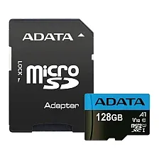 Карта памяти A-data microSDXC (Class 10) 128GB + адаптер (AUSDX128GUICL10A1-RA1)