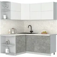 Кухонный модуль Интерлиния Мила Матте 1.5x1.8 А (белый/керамика/опал светлый)