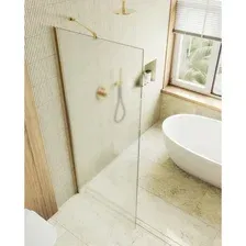 Душевая стенка MaybahGlass 69x195 MGD-706-3ш (сатин стекло/золотой)