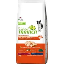 Сухой корм для собак Trainer Для средних пород с курицей, цикорием и спирулиной 12 кг