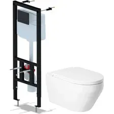 Унитаз подвесной Saniteco KW-9009W + Ани Пласт WCP1430