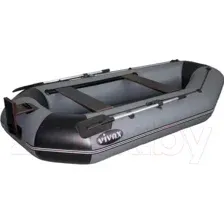 Надувная лодка Vivax К300Т с полом-книгой (без киля, серый/черный)