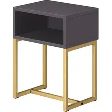 Прикроватная тумба Monofix Юнта С металлическими опорами (графит/золото)