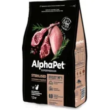 Корм "AlphaPet Superpremium" для кошек с чувств. пищ., ягнёнок , 1,5 кг