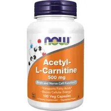 L-карнитин Now Foods Acetyl-L-Carnitine Veg 500 мг (100 капсул)