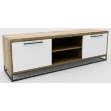 Тумба Hype Mebel ТВ 150x40 (черный-дуб галифакс натуральный)
