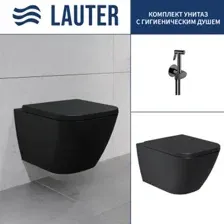 Унитаз подвесной Lauter Nuremberg 21811B черный + Breez 21GN7072BM