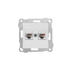 Rita - Розетка 2хRJ-45 кат. 5e UTP, белая