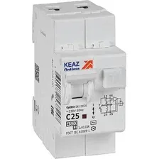 Дифференциальный автомат КЭАЗ OptiDin D63-22C25-AC-У3 C25 30мА 4.5кА 328100