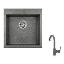 Кухонная мойка Granula GR-5102 + смеситель 35-05 (графит)