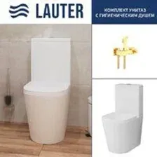 Унитаз напольный Lauter W76 P-TRAP 21122762 + гигиенический душ Glow 21LT0224GL (горизонтальный выпу