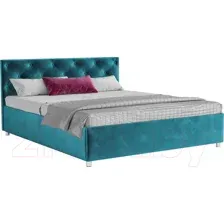 Полуторная кровать Mebel-Ars Классик 140 (бархат сине-зеленый Star Velvet 43 Black Green)