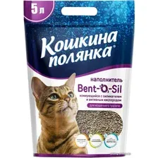 Наполнитель для туалета Кошкина Полянка Bent-O2-Sil с силикагелем и активным кислородом 5 л
