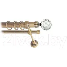 Карниз для штор Lm Decor Кристалл 130 2р гладкий 25/16мм (антик, 1.8м)