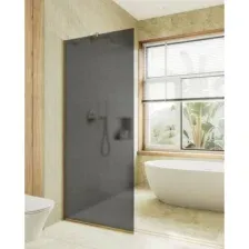 Душевая стенка MaybahGlass 89x195 MGD-694-3у (графитовое матовое стекло/золотой)