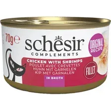 Влажный корм для кошек Schesir Complements Курица с креветками в бульоне (70г)