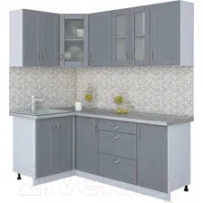 Готовая кухня Интерлиния Мила Крафт 1.2x2.0 (дуб серый/дуб серый/травертин серый)