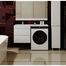 Тумба с умывальником Symbolite Даллас 120 Люкс Plus + Даллас 120x48 (подвесная, левый, эмаль белый)