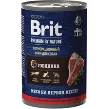 Консервированный корм для собак Brit Premium by Nature с говядиной 410 г