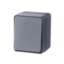 ATLASDESIGN PROFI IP54 О/У 1-клавишный ВЫКЛЮЧАТЕЛЬ с подсветкой, сх.1а, 10АХ, АНТРАЦИТ