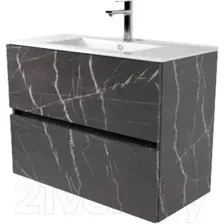 Дабер Тумба под умывальник 011 WeltWasser Deilbach 7517-80 Т11.8W.0.12Ч_light (с подсветкой, мрамор черный/черный)