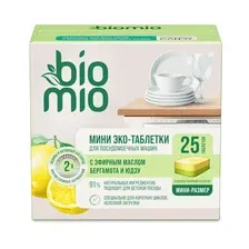 BioMio Таблетки для посудомоечной машины Бергамот и юдзу, 10 г/25 шт