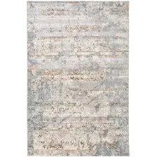 Ковер для жилой комнаты Radjab Carpet Бьянка Прямоугольник D057A 8852RK-B (0.8x1.5, Cream Shirink/Blue Fdy)
