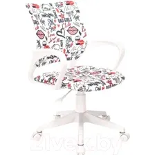 Кресло Бюрократ Burokids 1W (мультиколор красные губы/пластик белый)