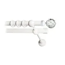 Карниз для штор Lm Decor Кристалл 130 2р гладкий 25/19мм (белый глянец, 3.6м)