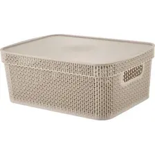 Корзина Keeplex Ajur с крышкой KL411511005 (бежевый топаз)