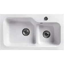 Мойка кухонная Belux SG-REC-DUO 8045-01 (белый кварц)
