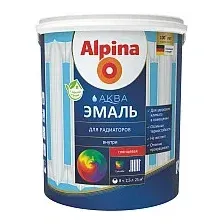 Эмаль Alpina Аква для радиаторов 0.9 л (белый глянцевый)