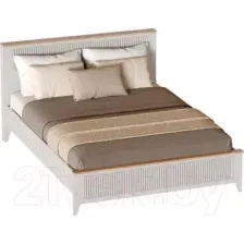 Кровать Мебельград Валенсия 160x200 (персидский жемчуг/дуб натуральный светлый)