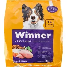 Корм для собак Мираторг Winner, с курицей, для средних и крупных пород, 4 кг