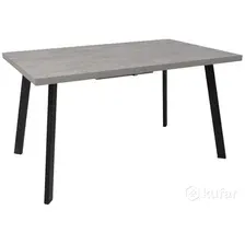 Кухонный стол Listvig Hagen 140 раздвижной 140-180x85 (цемент/черный)