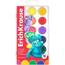 Акварельные краски Erich Krause Jolly Friends / 61367 (18цв)